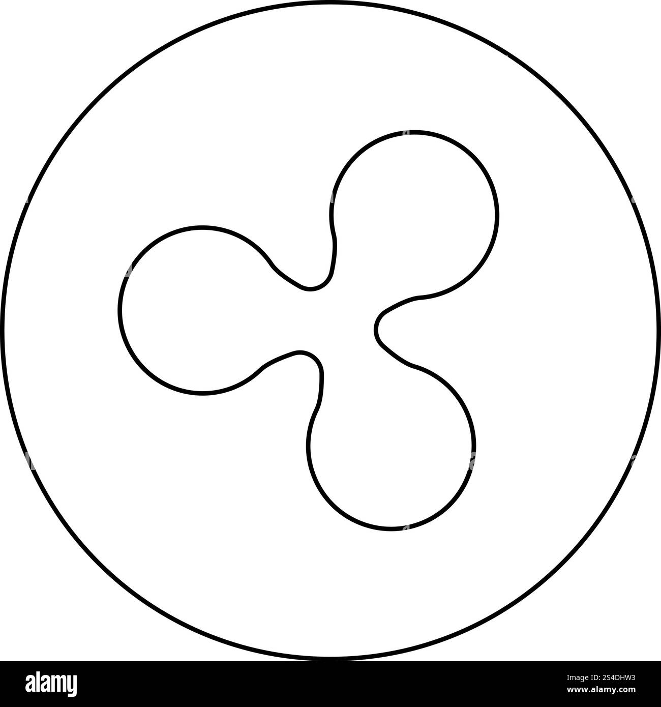 Ripple icon black color in round circle outline vector illustration ...