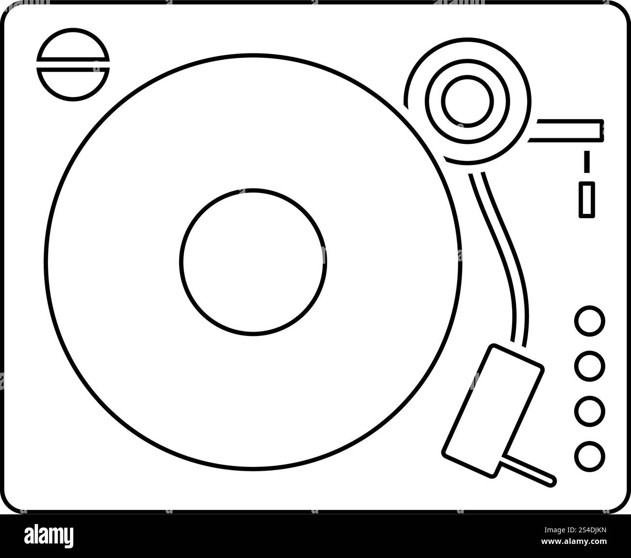Vinyl player icon. Thin line design. Vector illustration Stock Vector ...