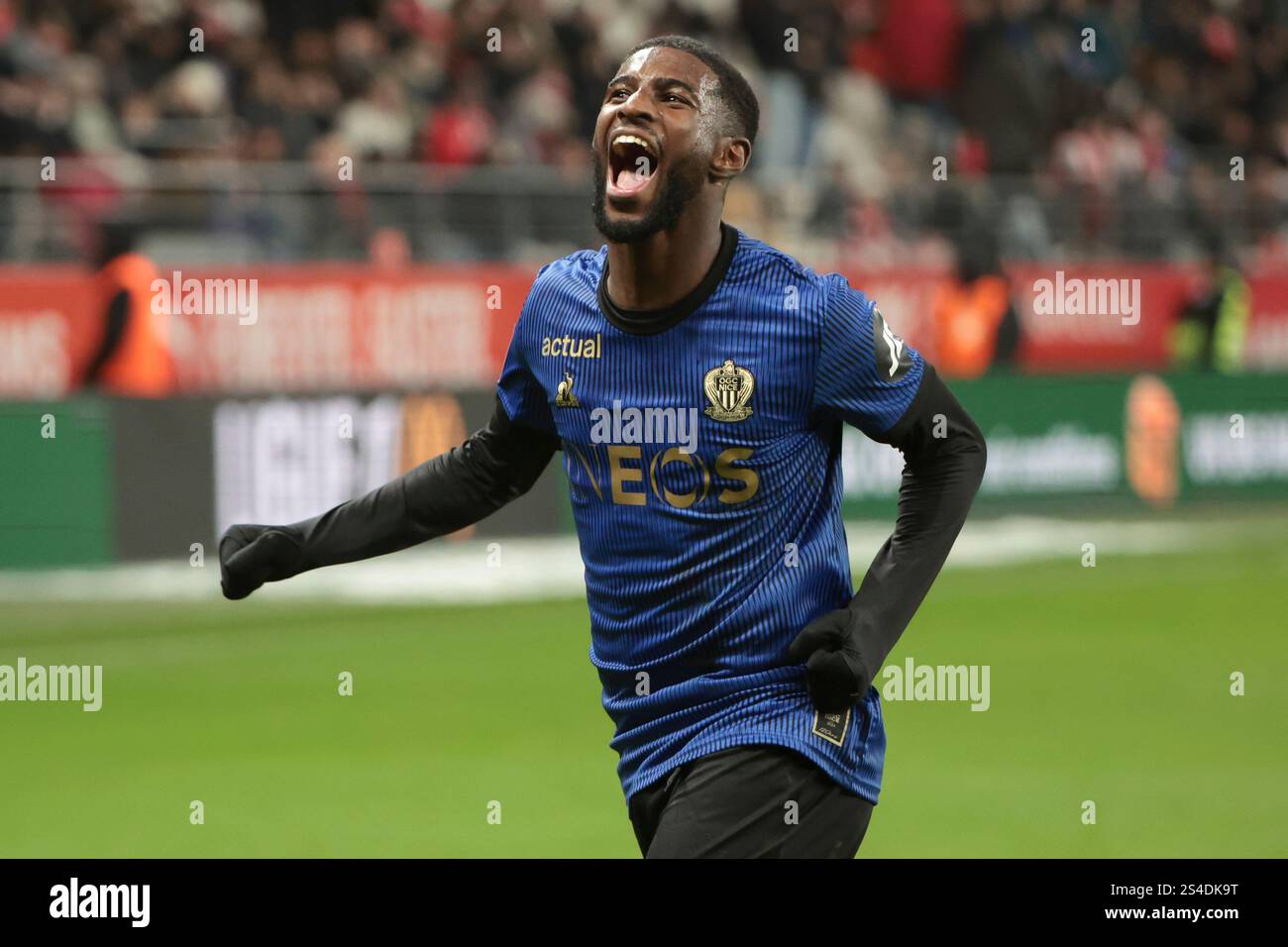 Mohamed-Ali Cho of Nice celebrates his goal during the French ...