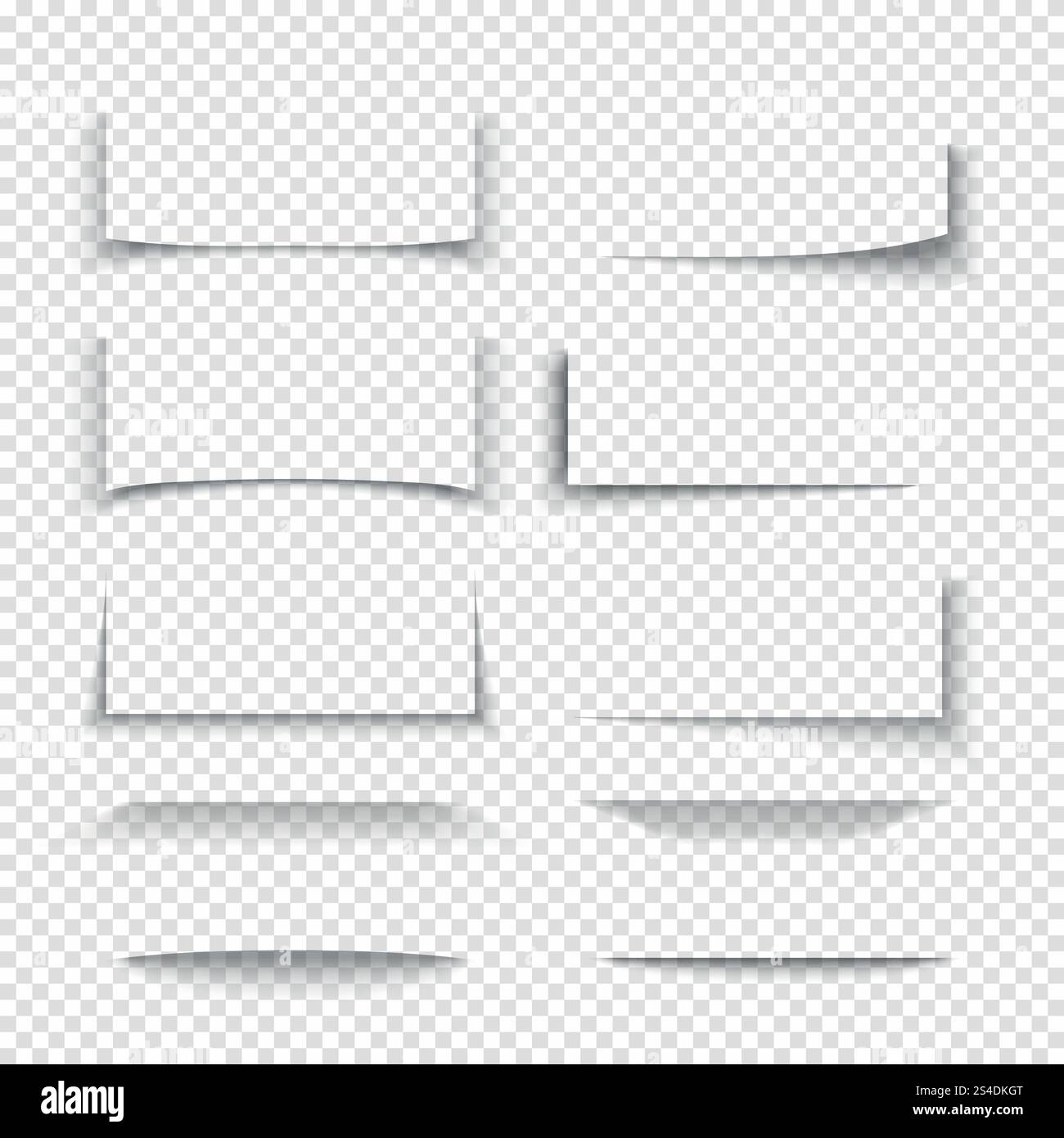 Banner, divider, website border shadow 3d effects with transparent ...