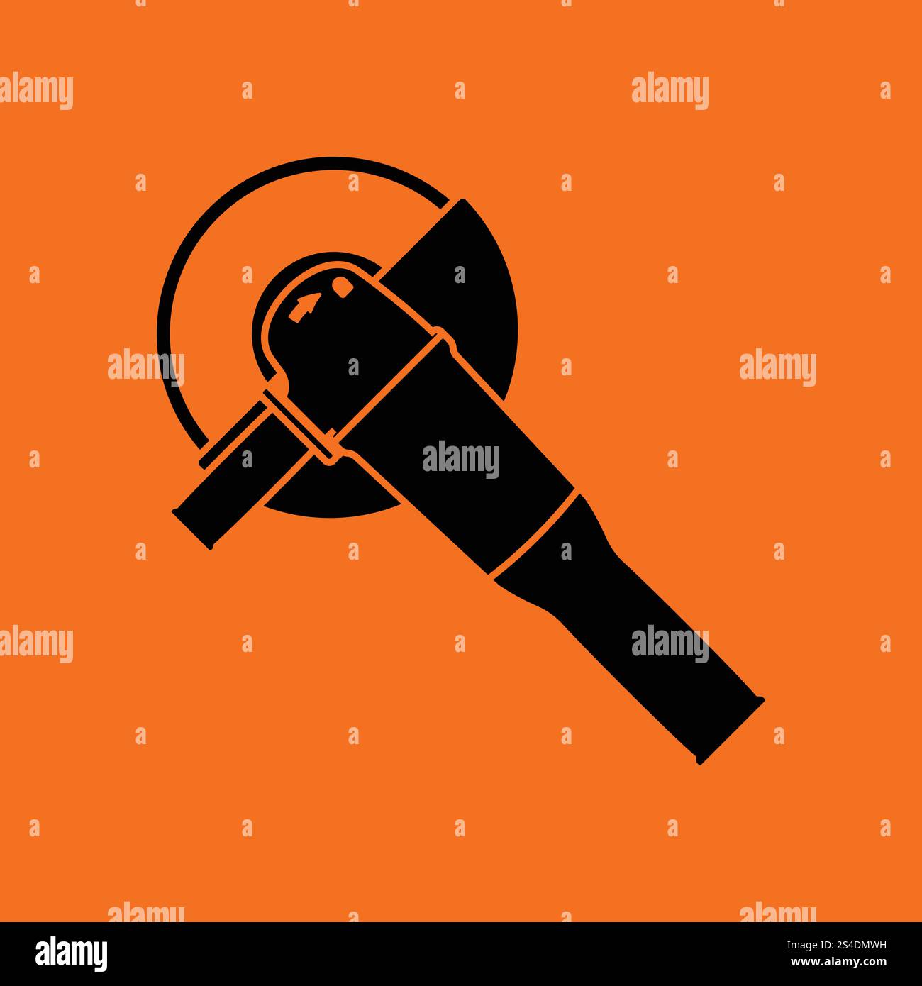 Grinder icon. Orange background with black. Vector illustration. Stock Vector