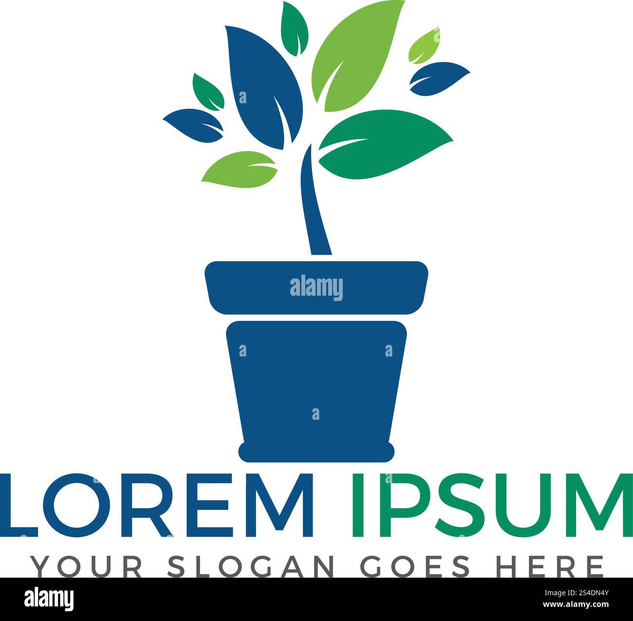 Flower pot and plant logo. Growth vector logo Stock Vector Image & Art ...