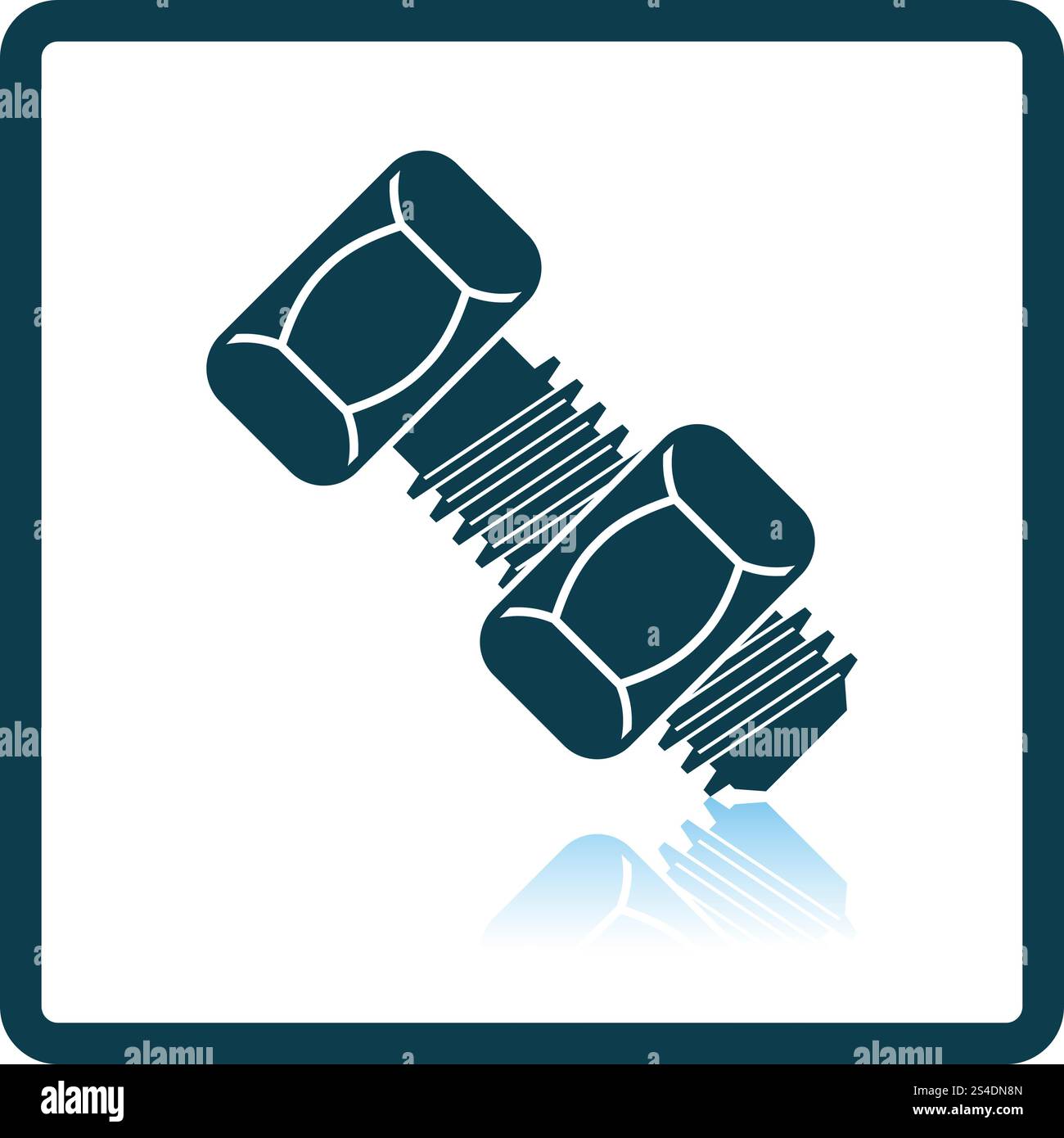 Icon of bolt and nut. Shadow reflection design. Vector illustration ...