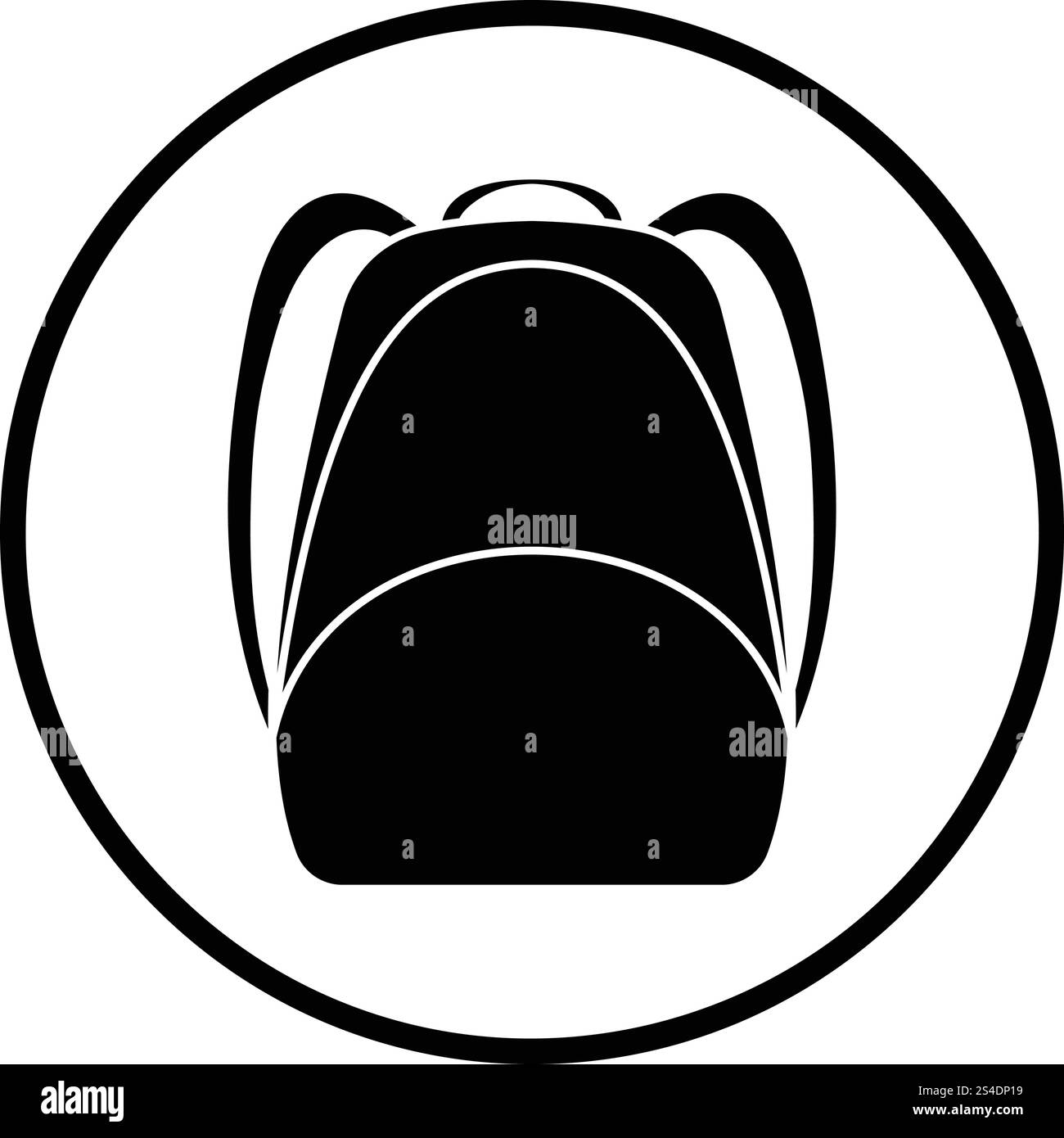 School rucksack icon. Thin circle design. Vector illustration Stock ...