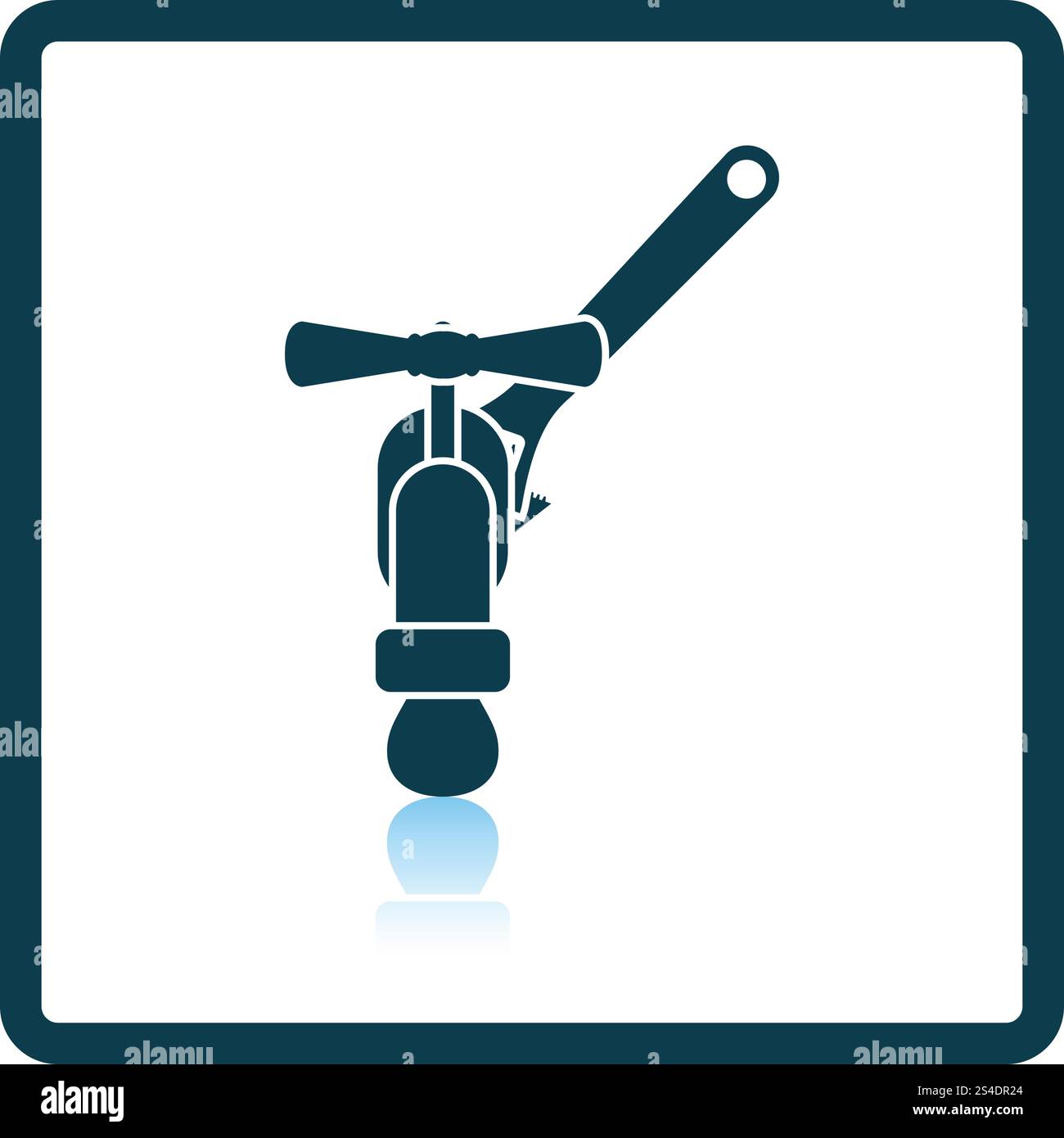 Icon of wrench and faucet. Shadow reflection design. Vector ...