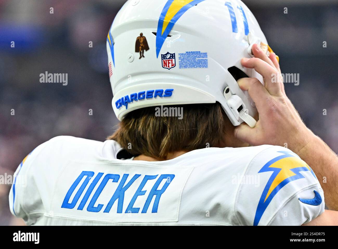 Los Angeles Chargers place kicker Cameron Dicker (11) walks on to the