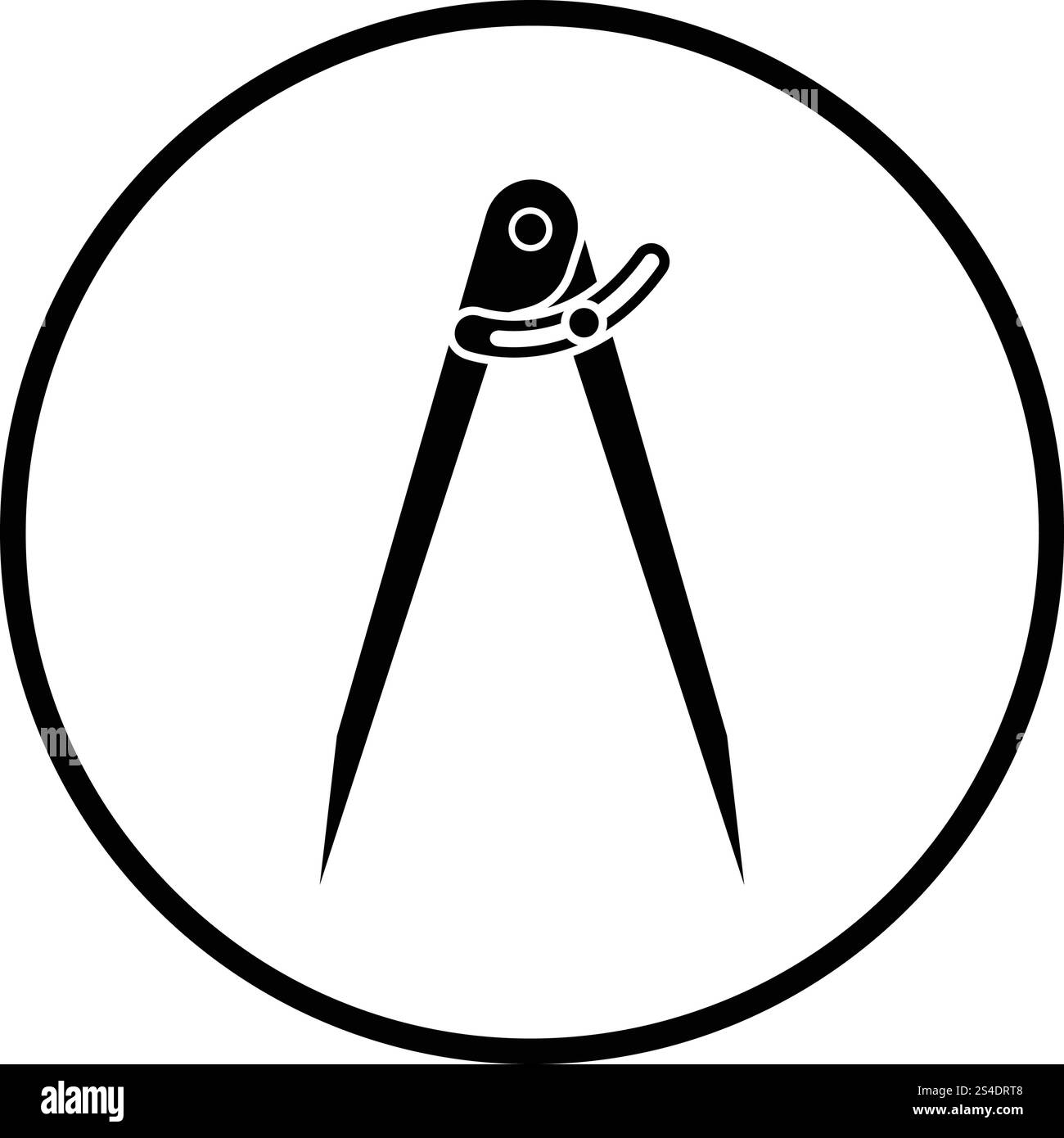 Compasses icon. Thin circle design. Vector illustration Stock Vector ...