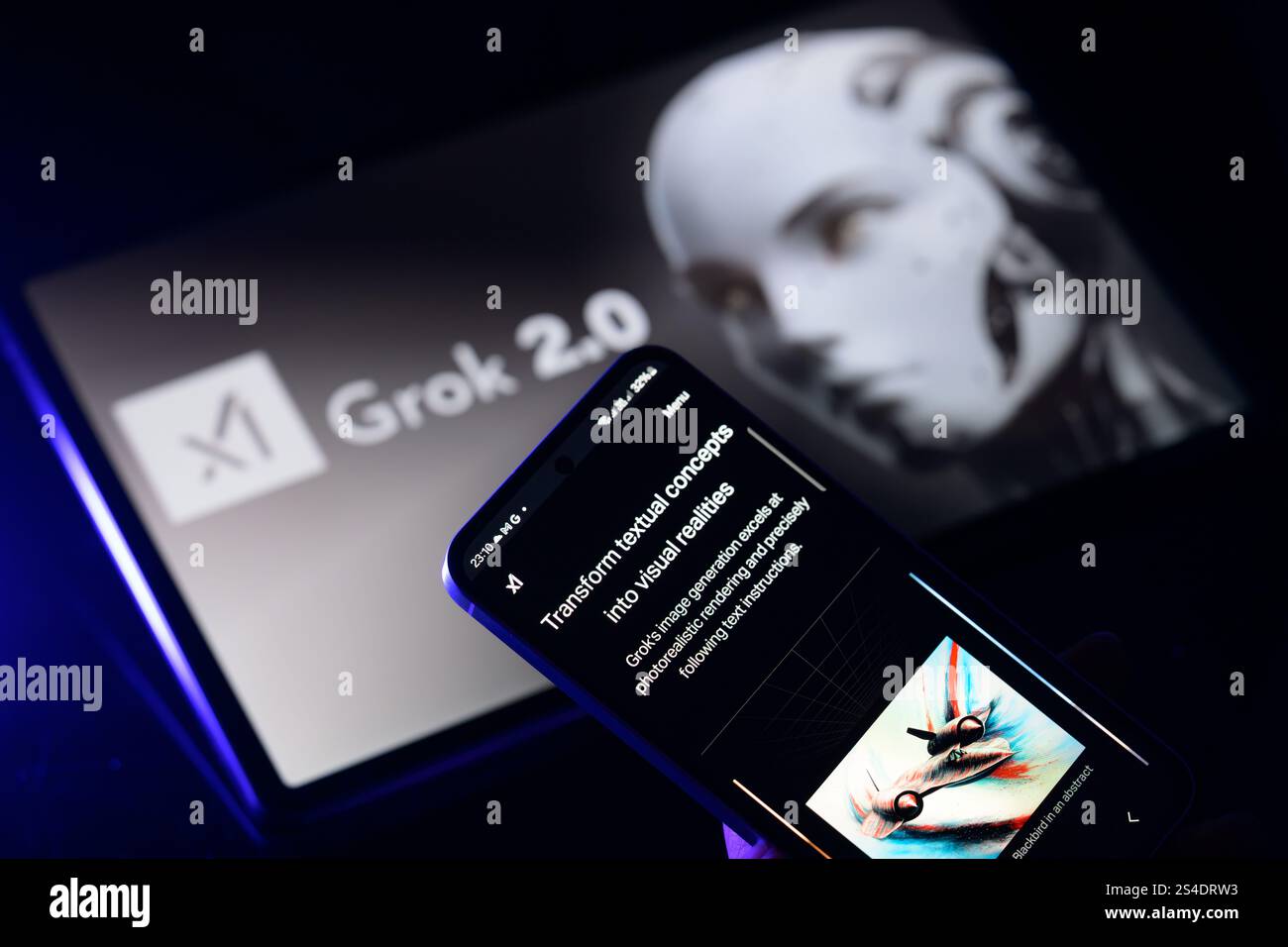 Brussels, Belgium. 11th Jan, 2025. Grok AI application is displayed on