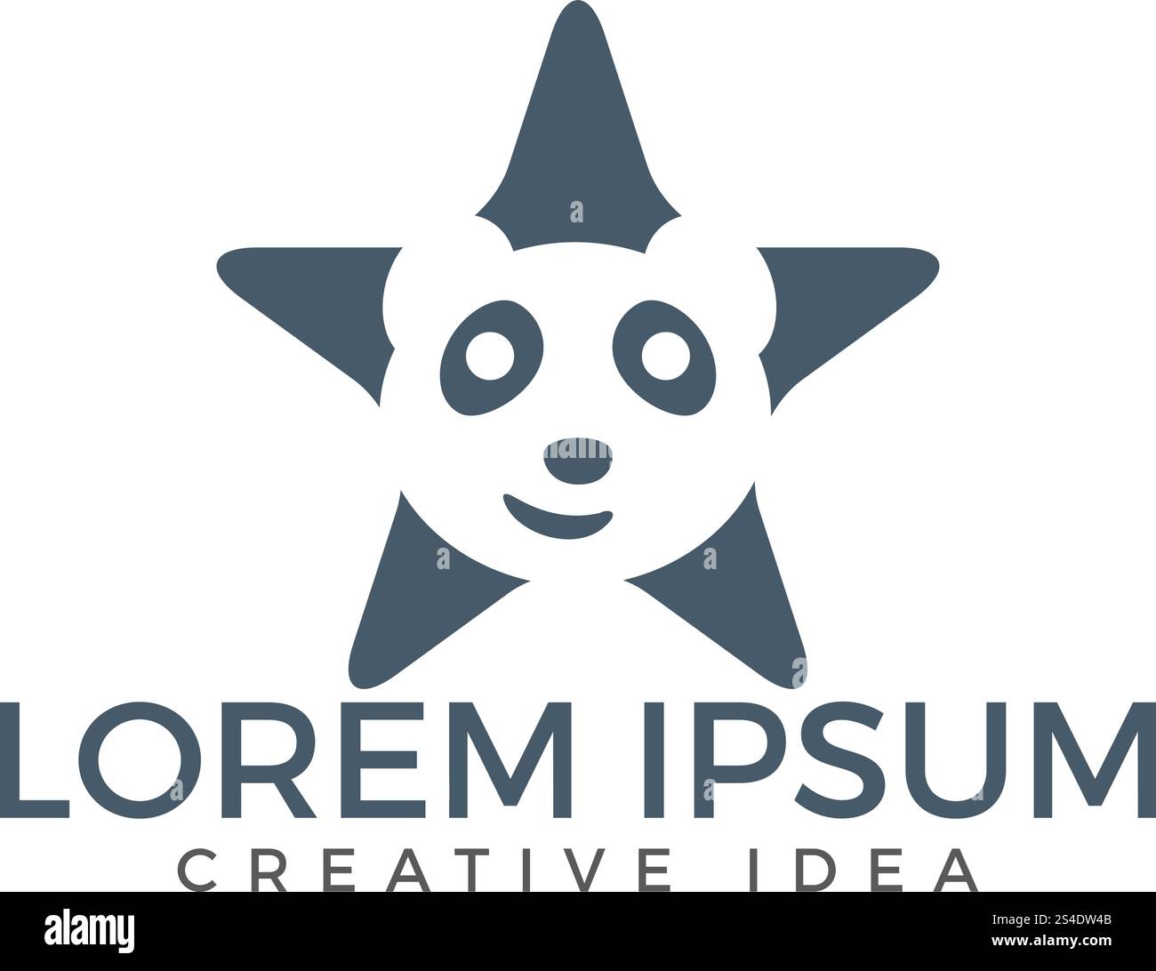 Panda star shape vector design. Stock Vector