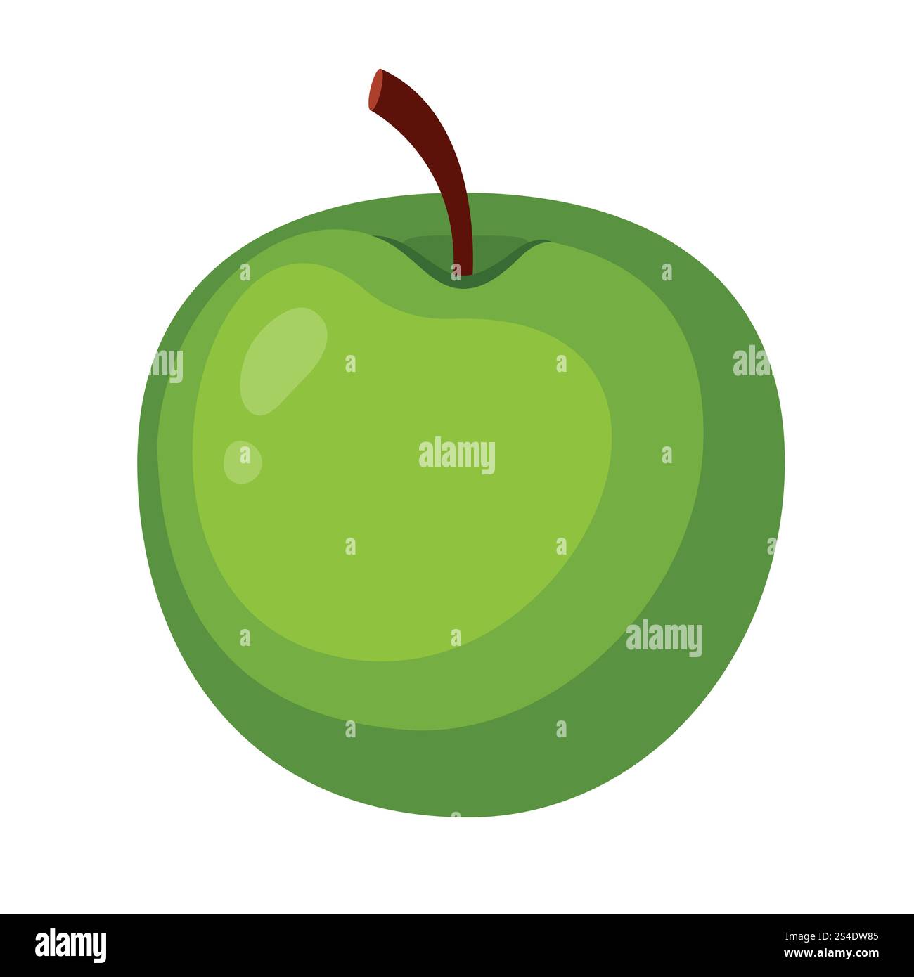 Green apple. Vector illustration in flat style. Stock Vector