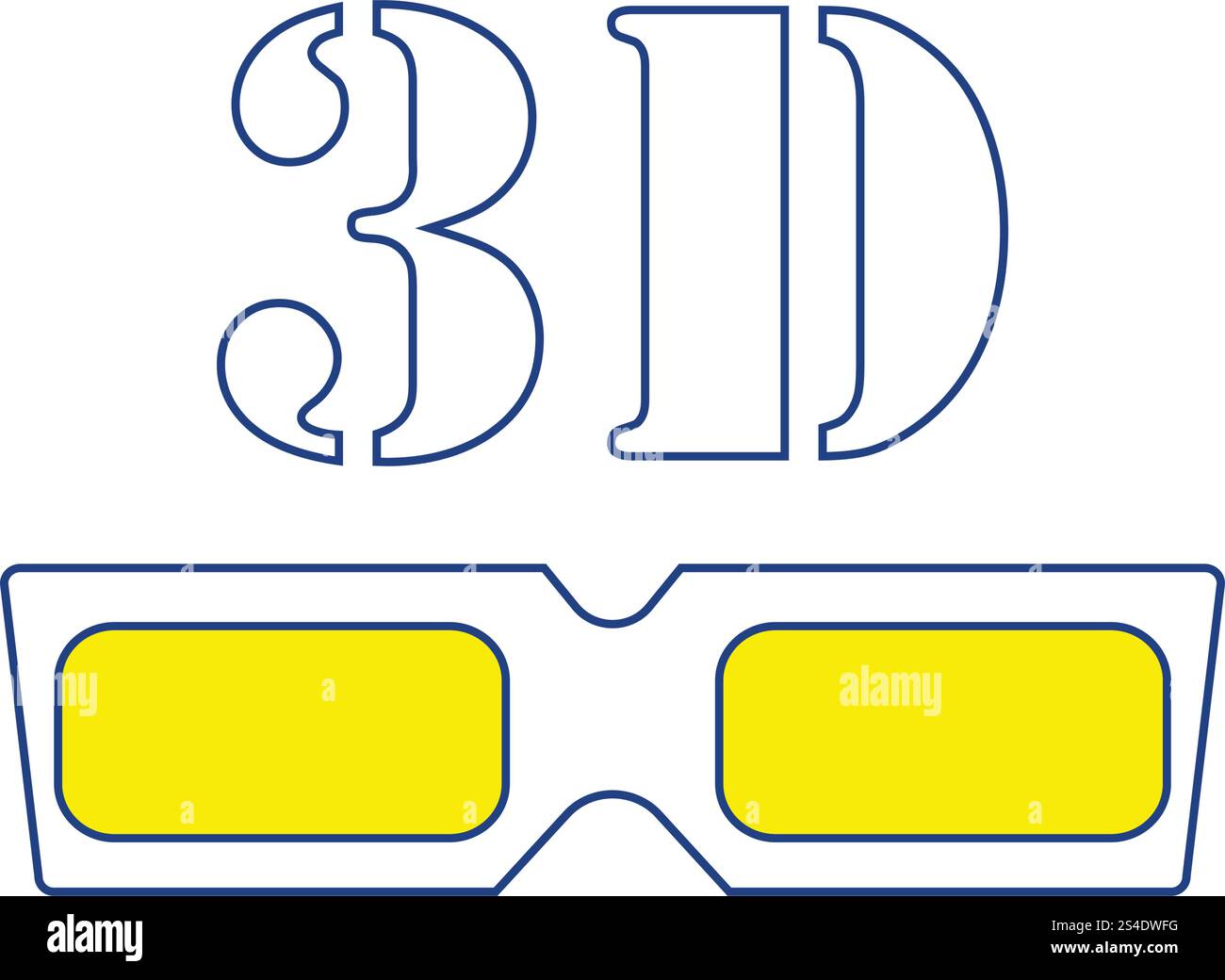 3d goggle icon. Thin line design. Vector illustration Stock Vector ...