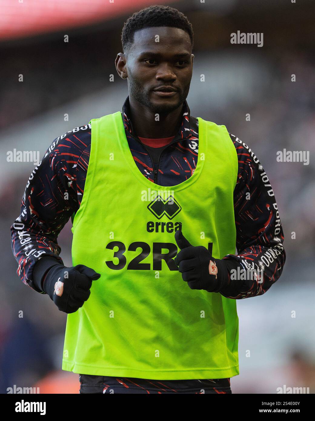 Middlesbrough's Emmanuel Latte Lath warms up during the Emirates FA Cup