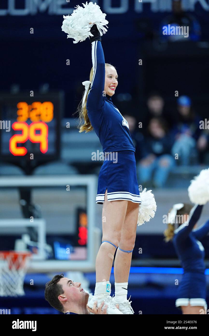 INDIANAPOLIS - JANUARY 11: Butler Bulldogs cheereleader performs a ...