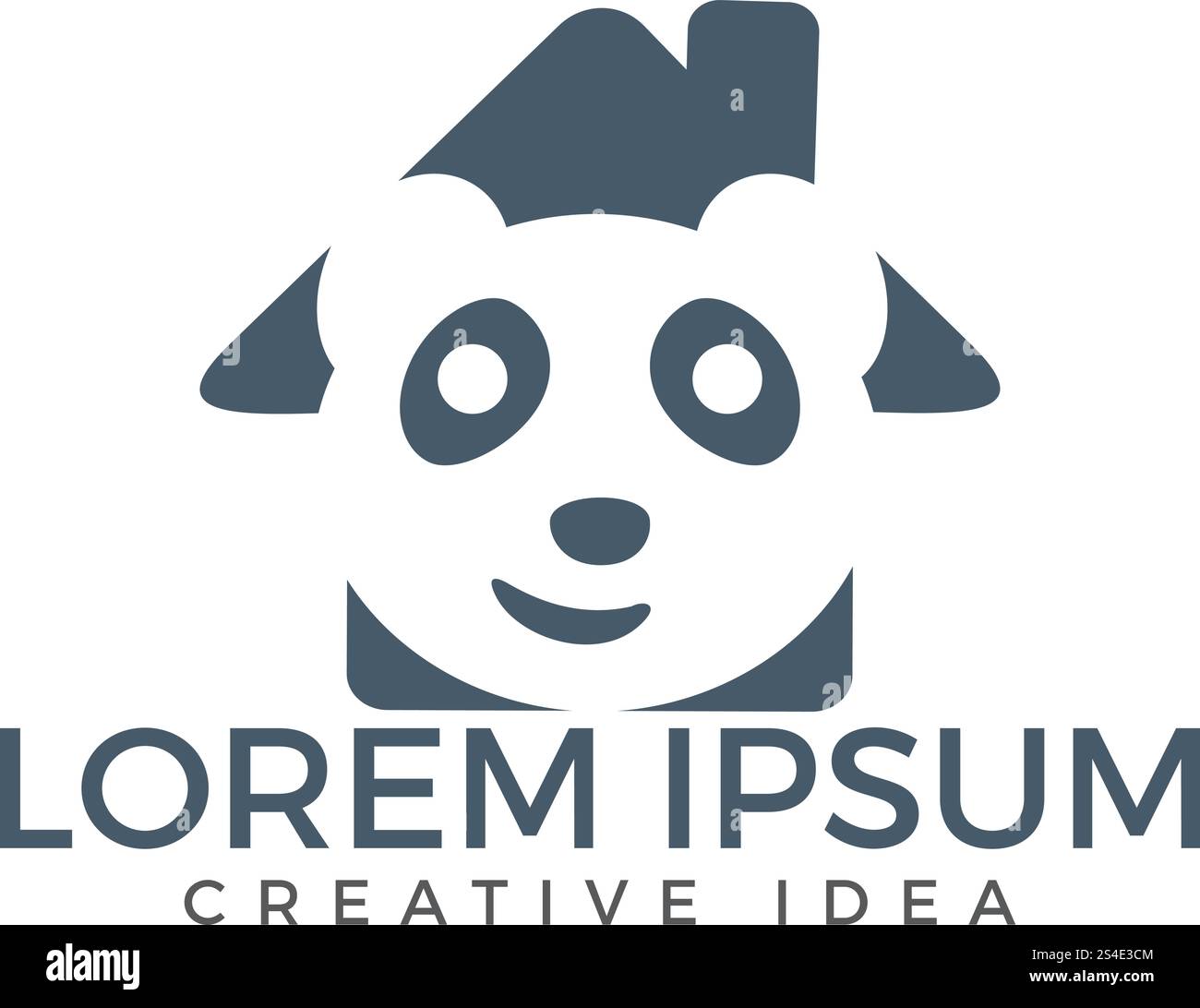 Panda home shape vector design. Stock Vector