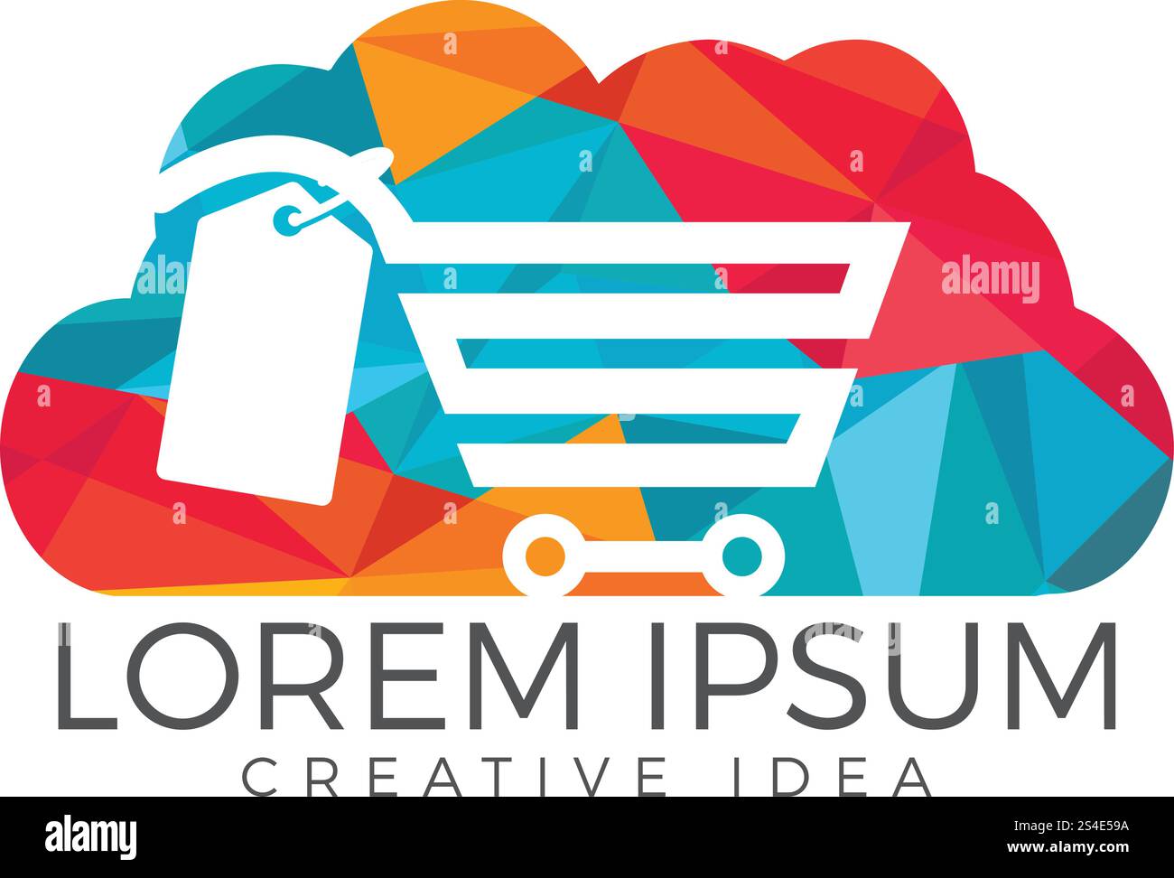 Cloud Shoping Logo Design. Vector Online Shop Logo Template Stock Vector