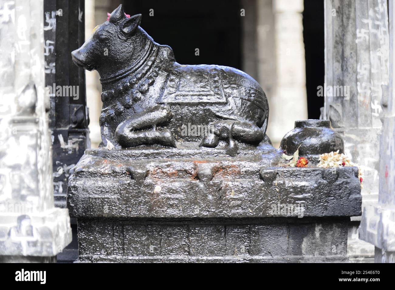 Carved Granite Nandi Bull From South India - 18th Century or Earlier Carved Granite Nandi Bull From South India - 18th Century or Earlier