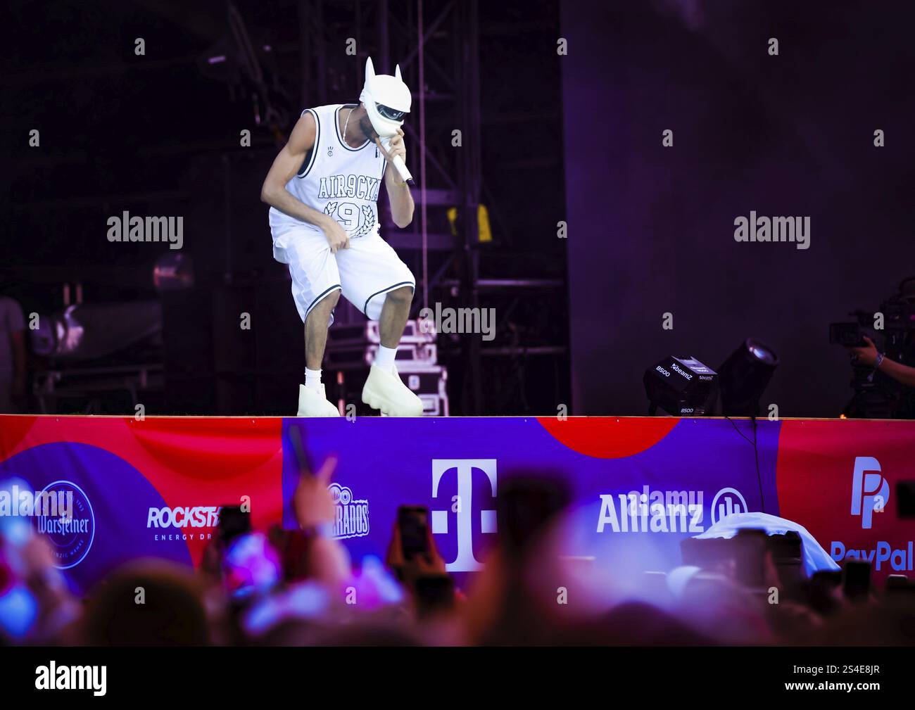 Rapper Cro takes to the stage at the 2024 Lollapalooza Festival in ...