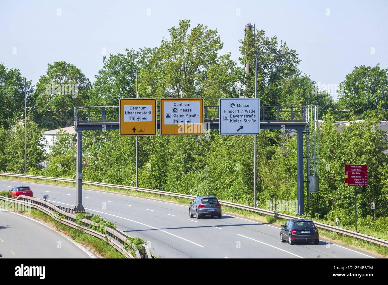 Motorway With Cars And Traffic Signs Germany Europe Stock Photo Alamy