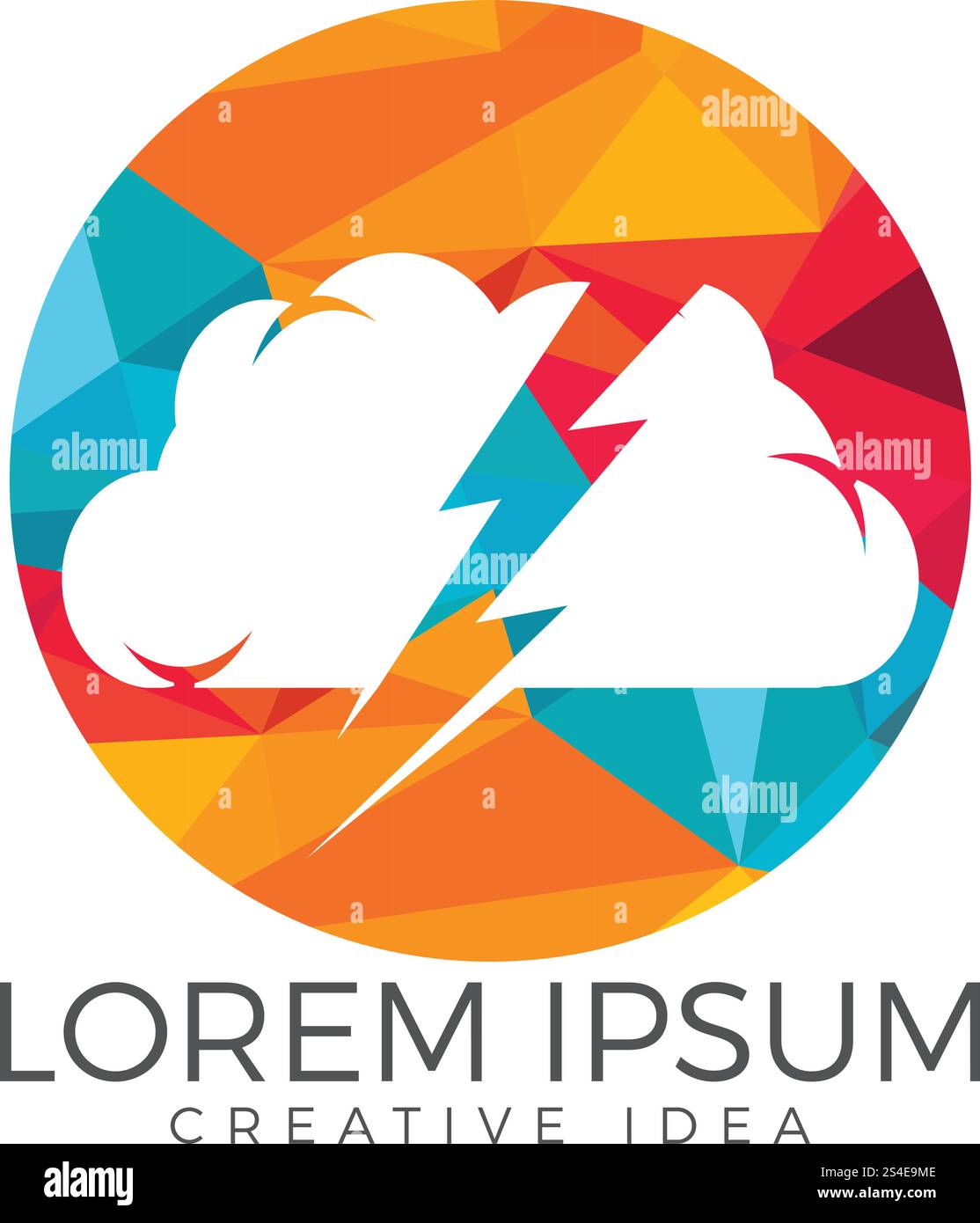 Thunder and cloud logo design. Cloud and Lightning logo design Stock ...