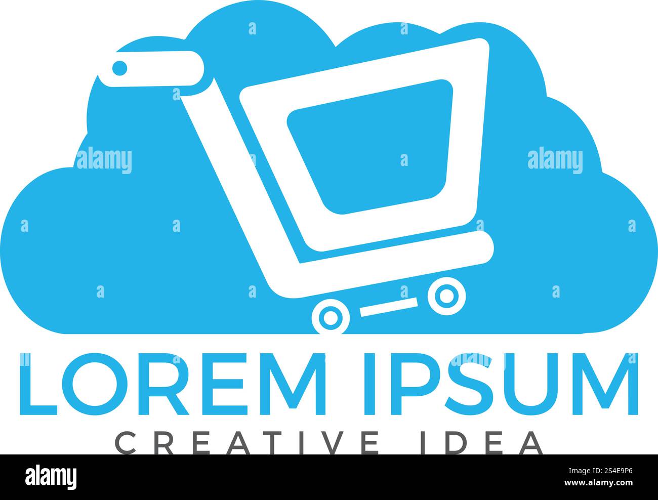 Cloud Shoping Logo Design. Vector Online Shop Logo Template Stock Vector
