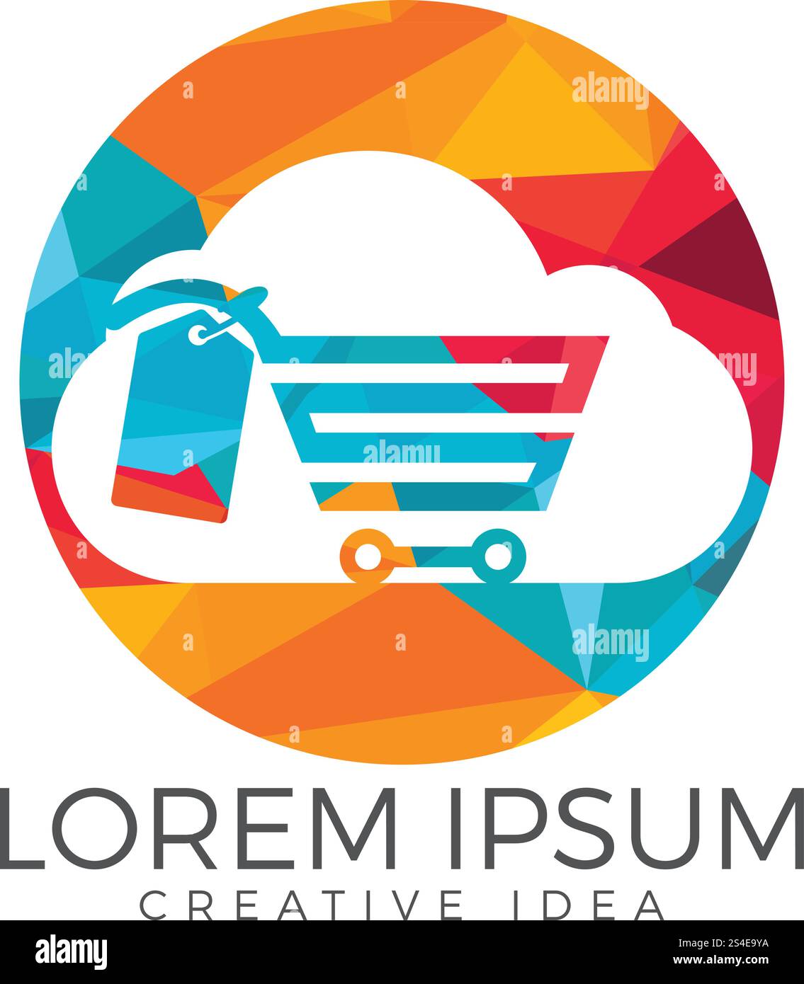 Cloud Shoping Logo Design. Vector Online Shop Logo Template Stock Vector
