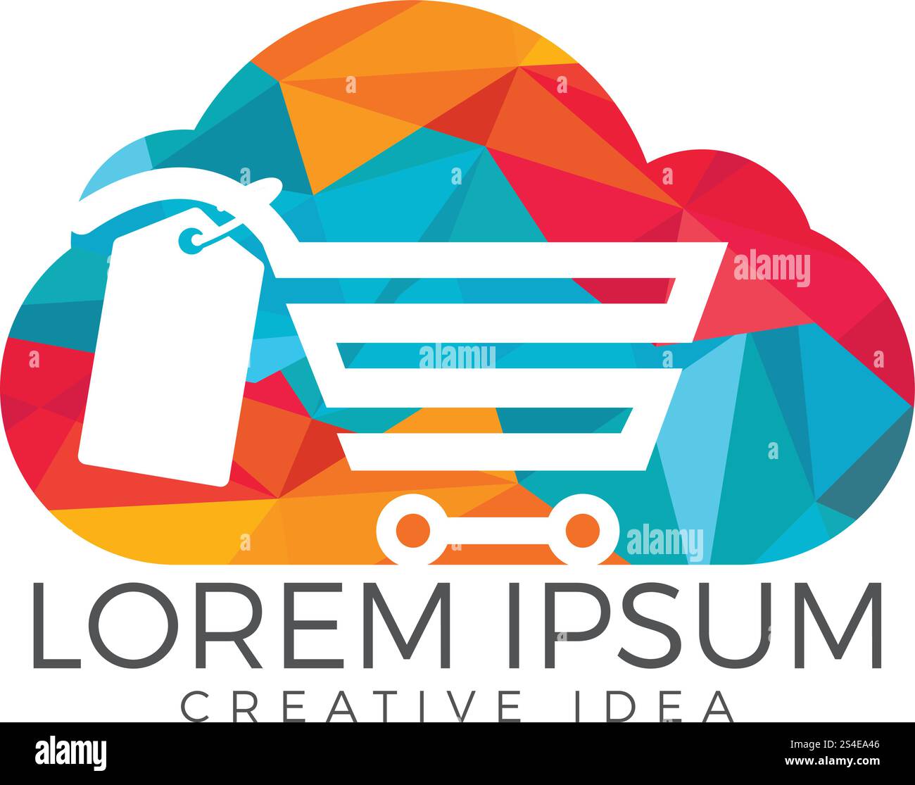 Cloud Shoping Logo Design. Vector Online Shop Logo Template Stock Vector