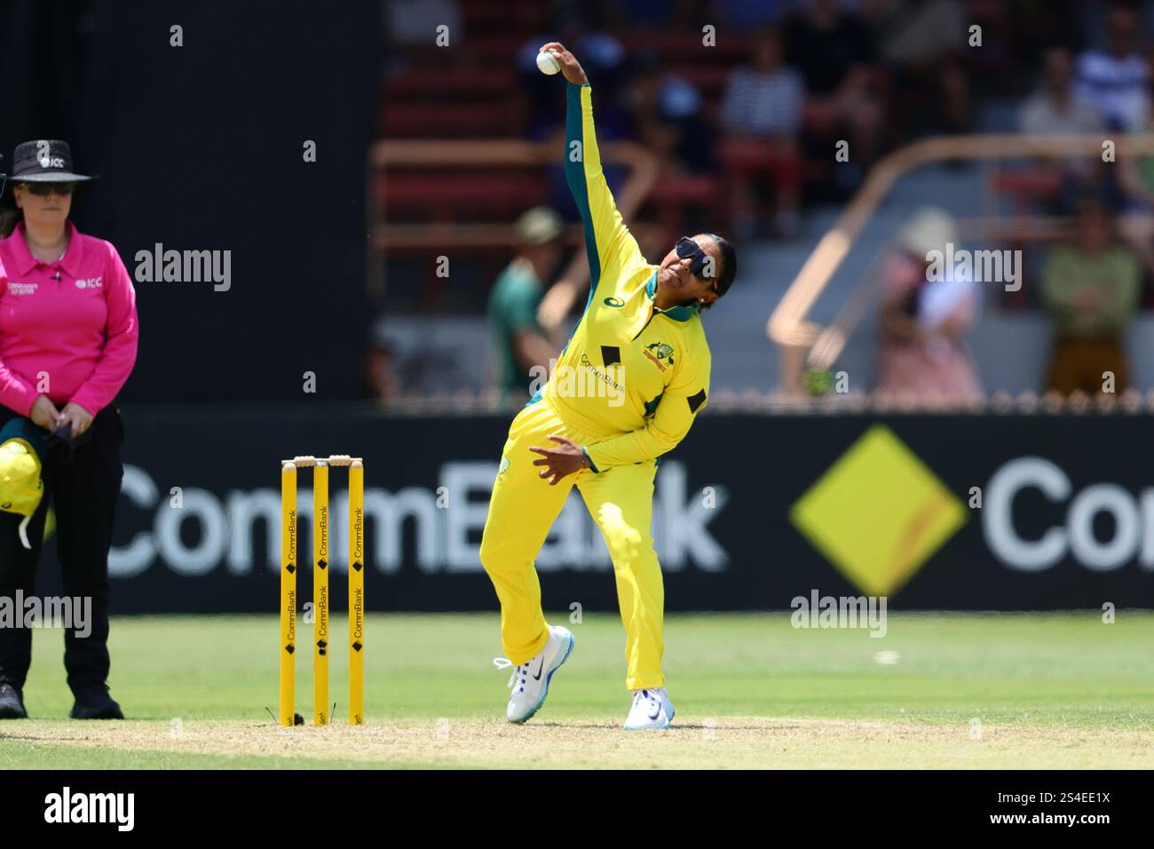 Alana King of Australia bowls during the CommBank WomenÕs Ashes ODI
