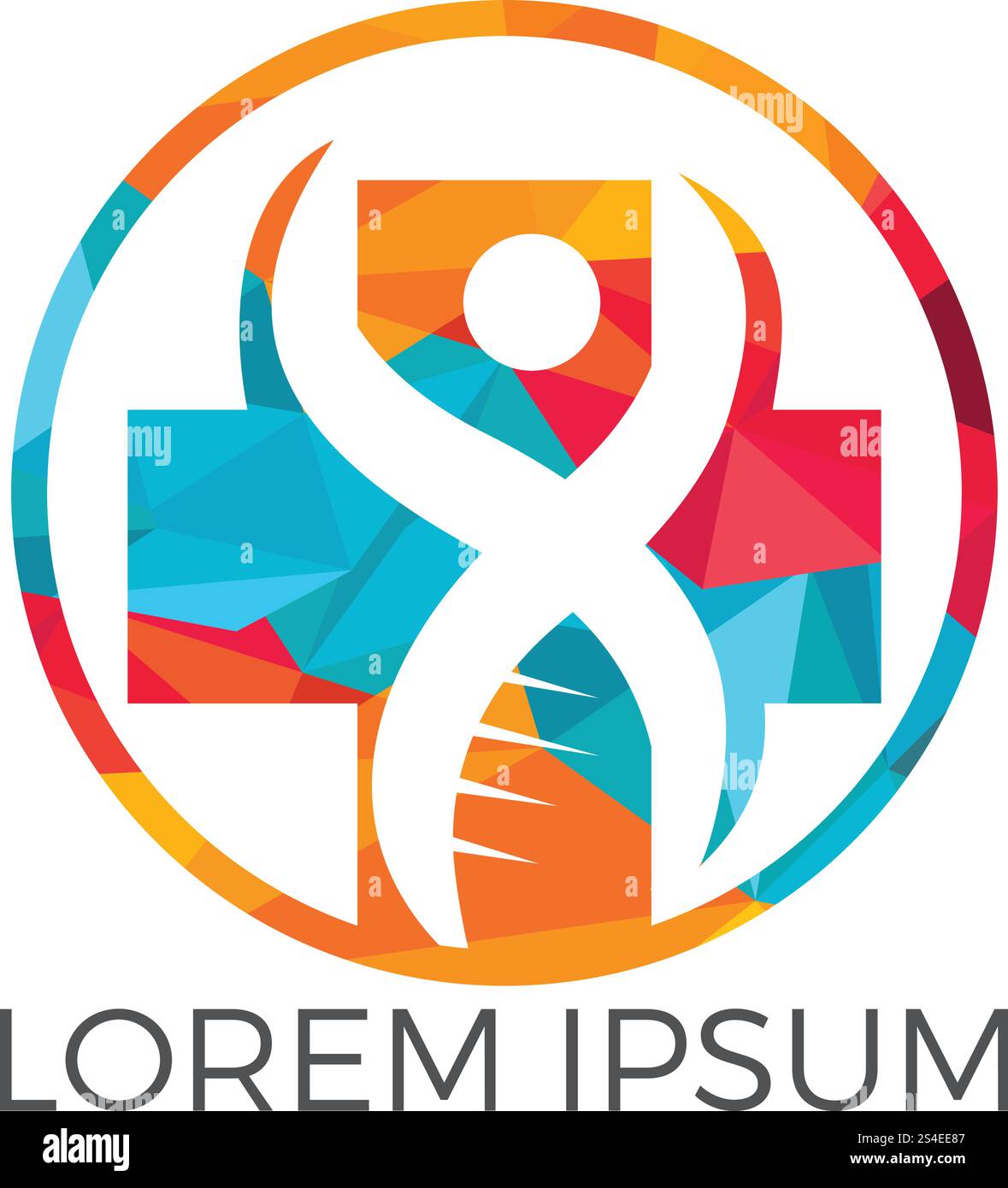 Abstract cross medical and human DNA vector logo design. Logo for the ...
