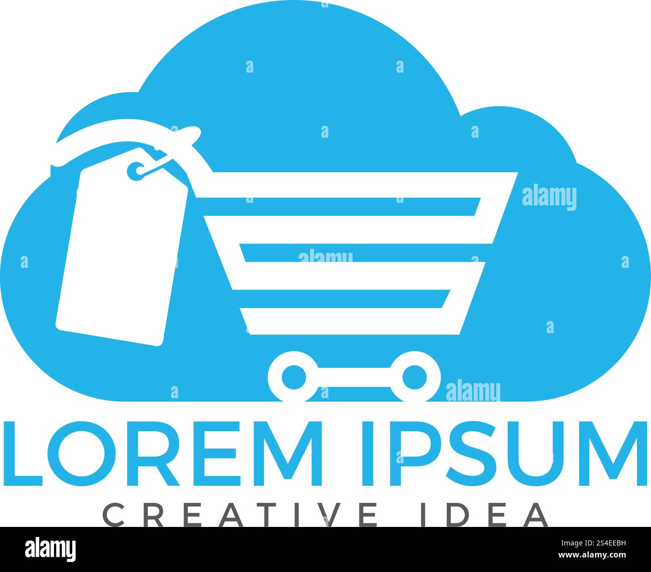 Cloud Shoping Logo Design. Vector Online Shop Logo Template Stock Vector