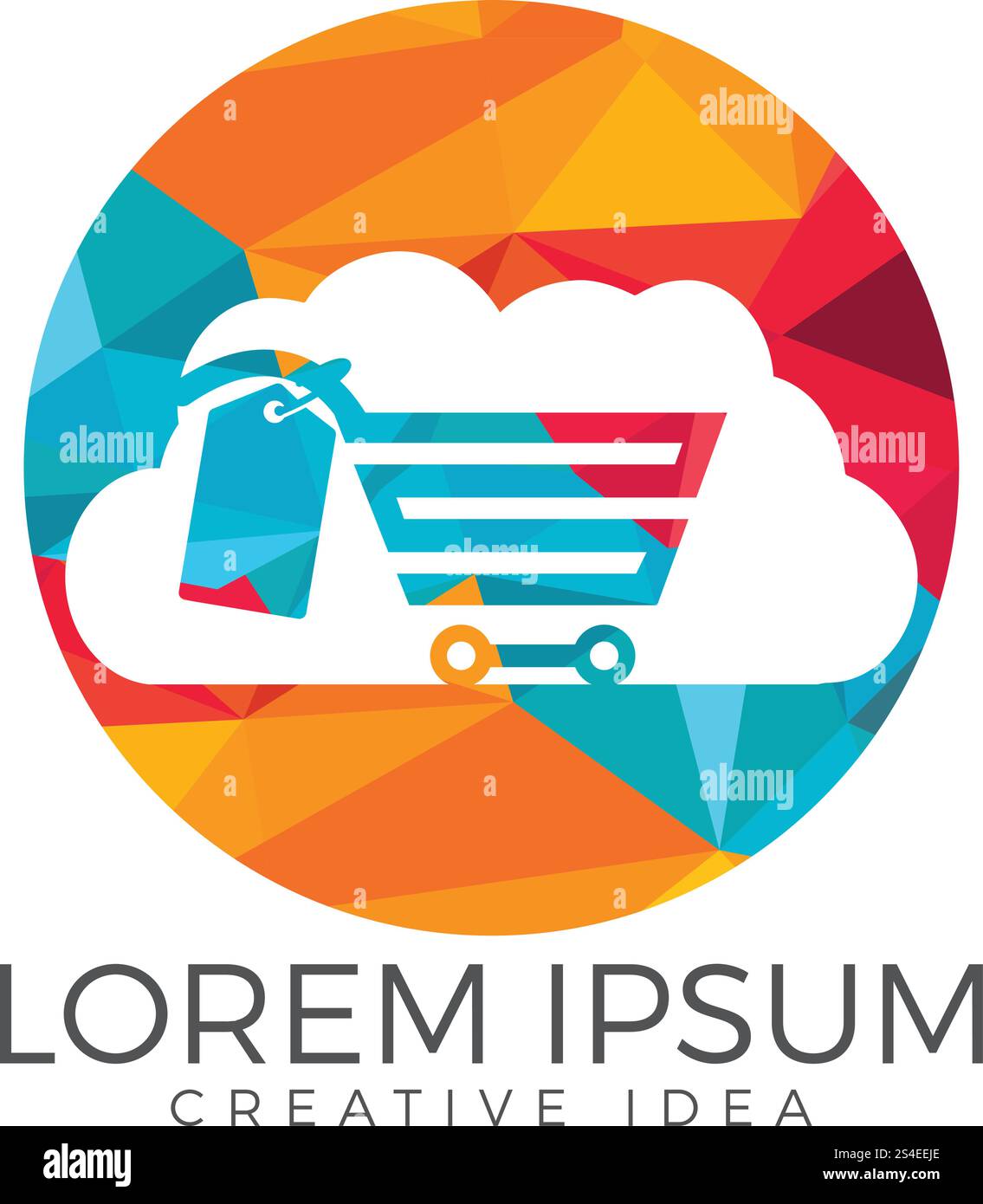 Cloud Shoping Logo Design. Vector Online Shop Logo Template Stock Vector