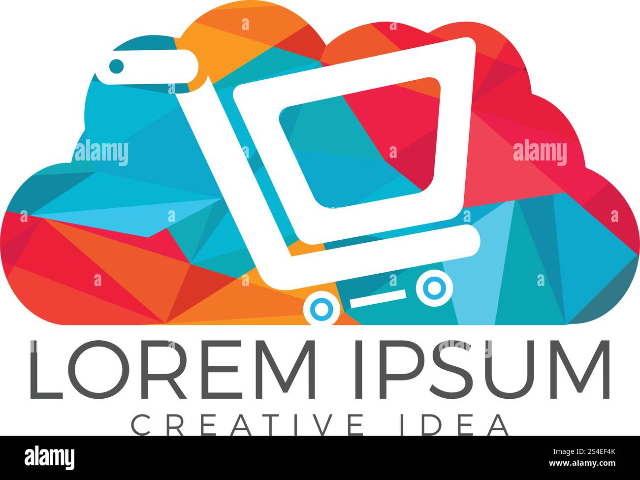 Cloud Shoping Logo Design. Vector Online Shop Logo Template Stock Vector