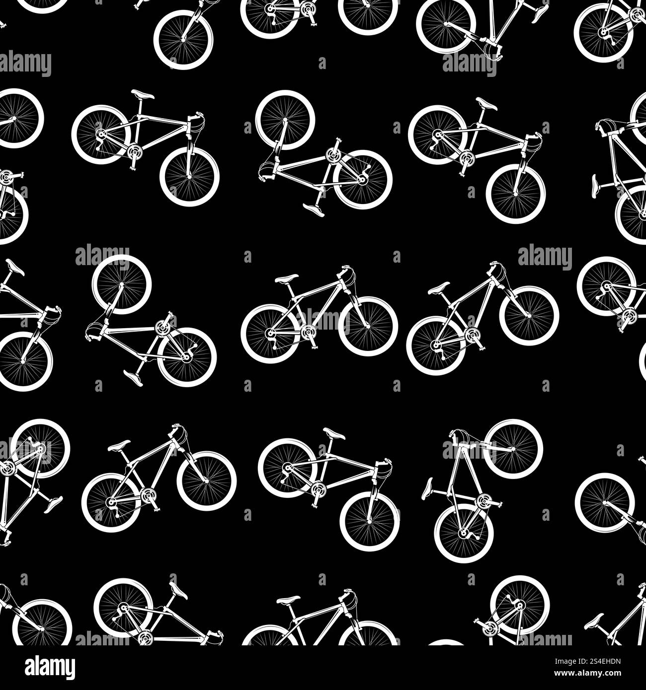 White sport bicycle seamless pattern design. Sport bike white color. Vector illustration. White sport bicycle seamless pattern design Stock Vector