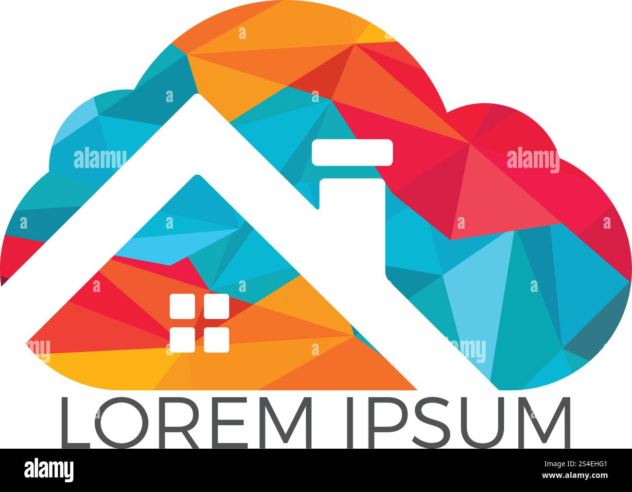 Modern cloud home vector icon logo design. Stock Vector