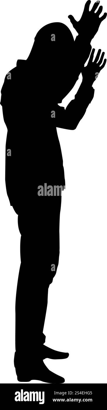 Concept of failure what is it for me problem Man raised hands ...