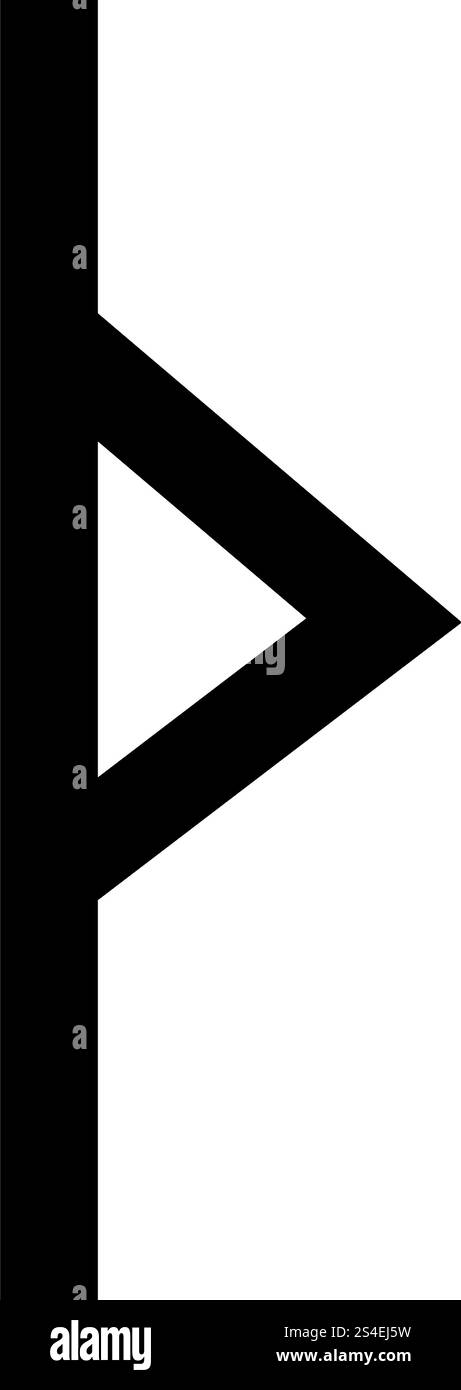 Thurisaz rune Tpurizas Tor Thorn icon black color vector illustration ...