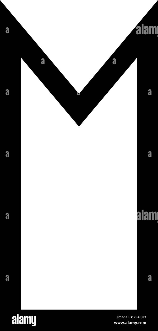 Ehwaz rune horse wheell luck symbol icon black color vector ...