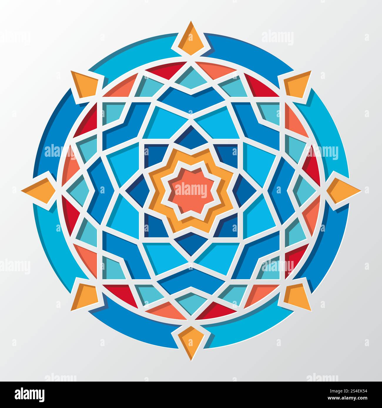 Contemporary arabic geometric round vector pattern for wallpaper ...