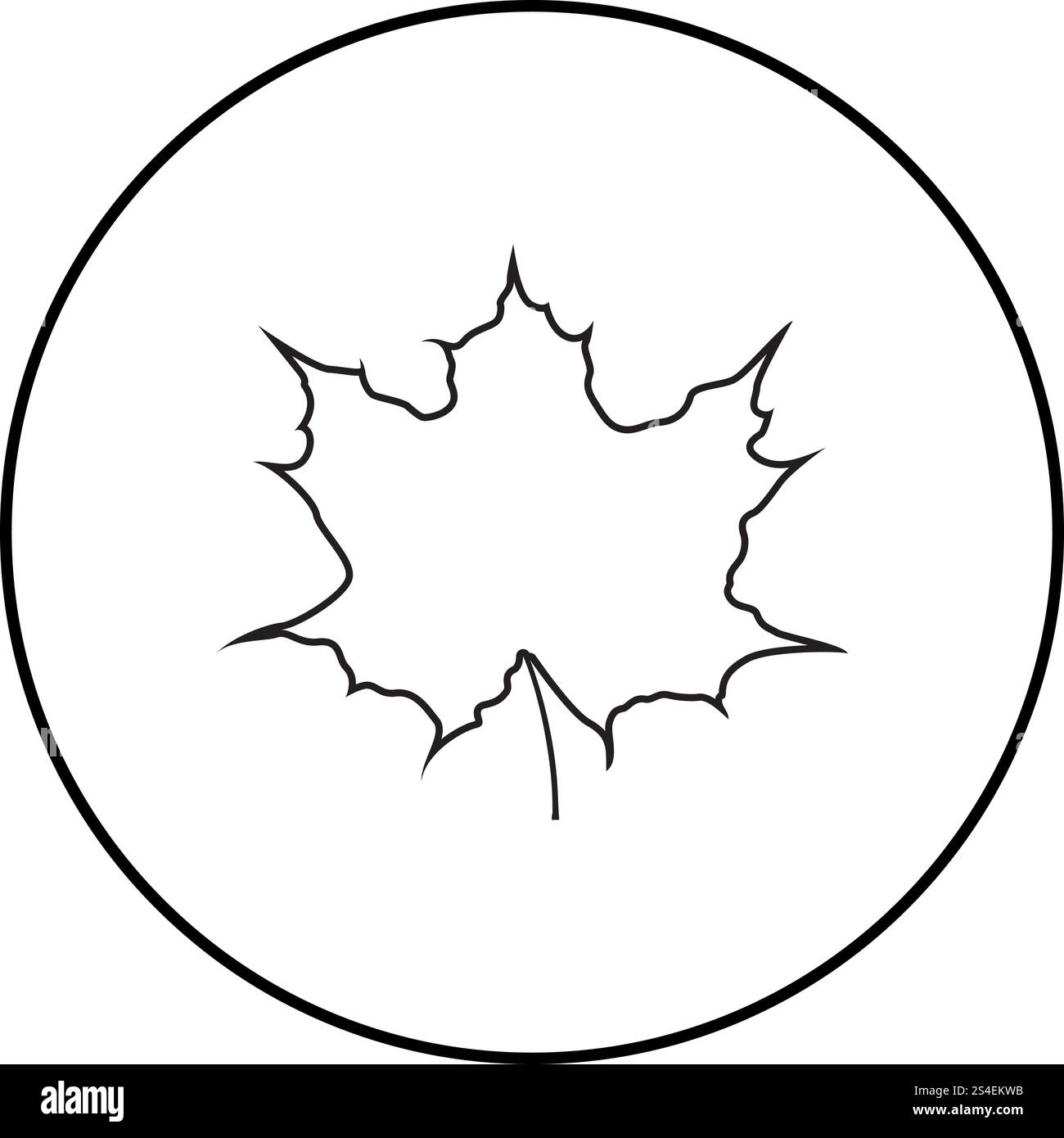 Maple leaf silhouette icon black color outline vector illustration flat ...