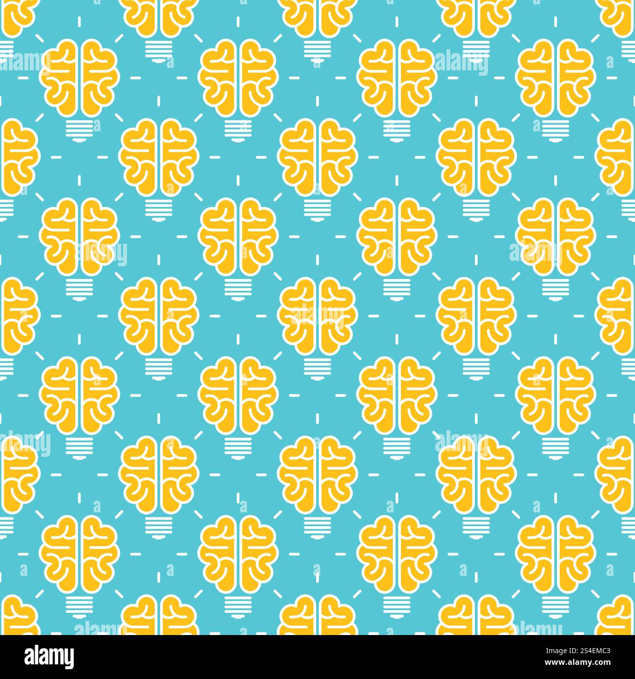 Big idea pattern design - seamless pattern with brain like lamp. Vector illustration. Idea pattern design - seamless pattern with brain lamp Stock Vector