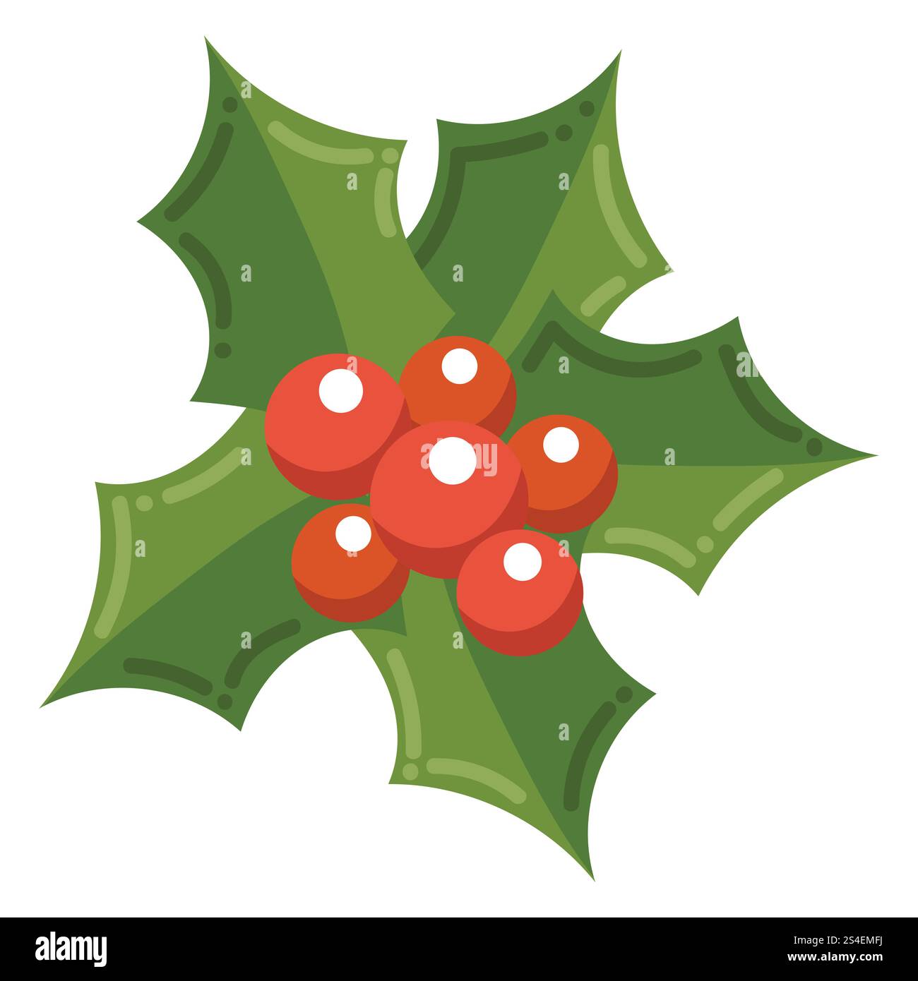 Colorful mistletoe in cartoon style. Decoration element for