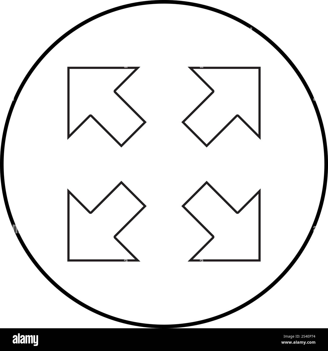 Four arrows pointing to different directions from the center icon black ...