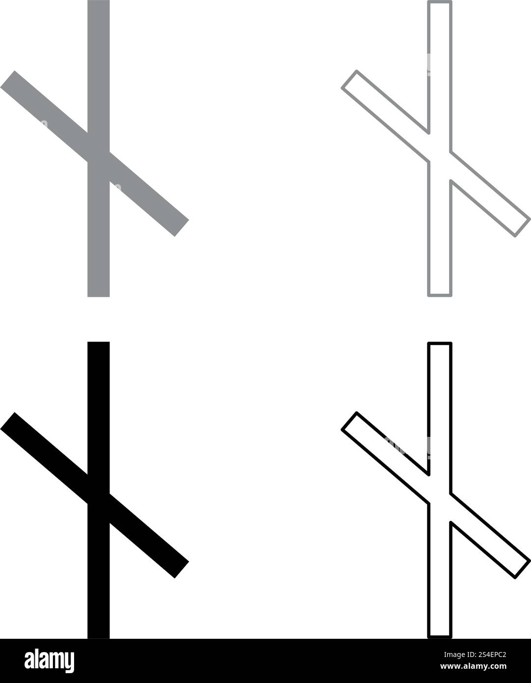 Nauthis rune Neidis need night not symbol icon set grey black color ...