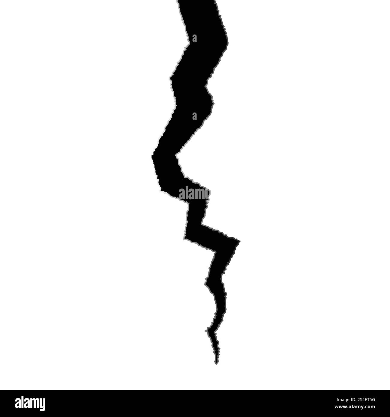 Broken wall with a hole. Crack on a surface. Texture. Stock Vector
