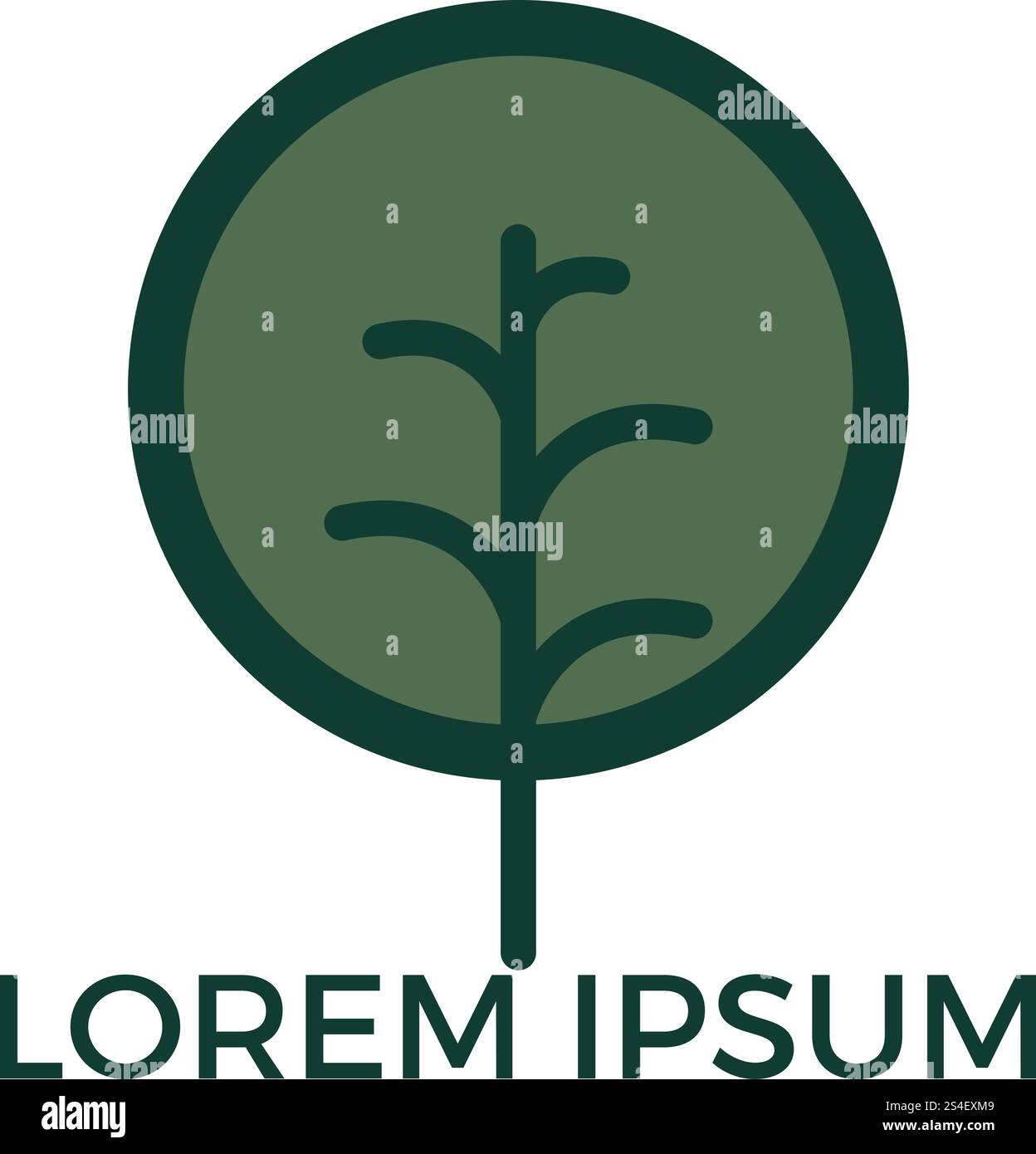 Leafy tree logo design. Minimalist green tree logo symbol Stock Vector ...