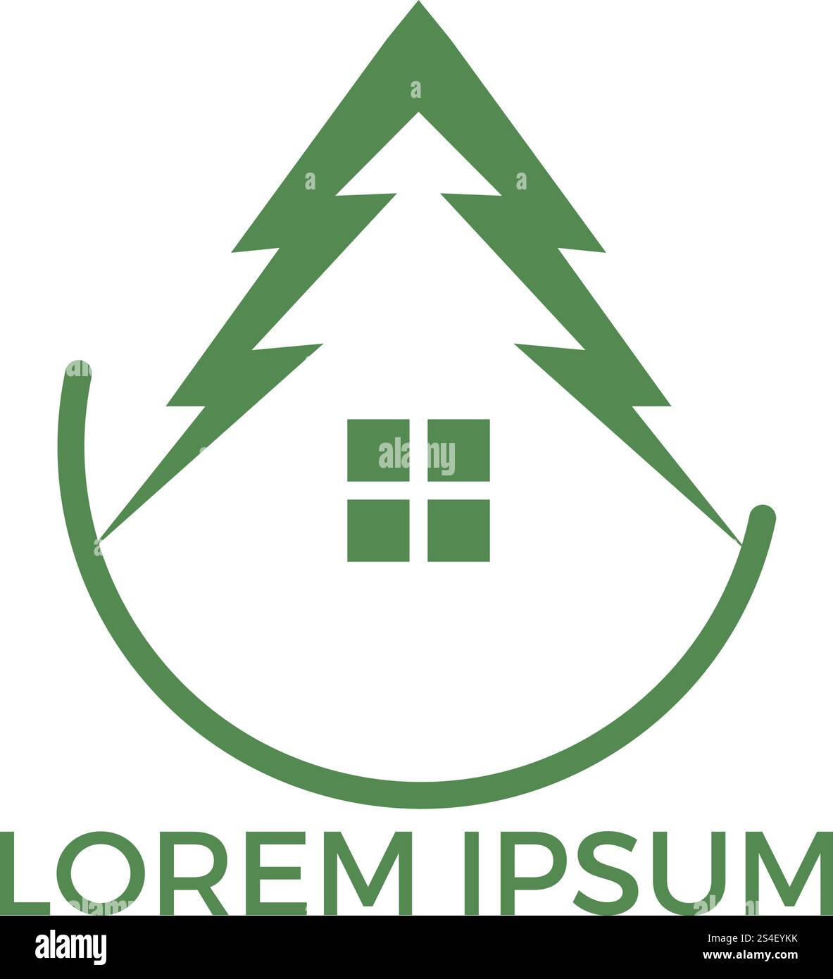 Green House Logo Design. Eco House Vector Logo Design Stock Vector ...