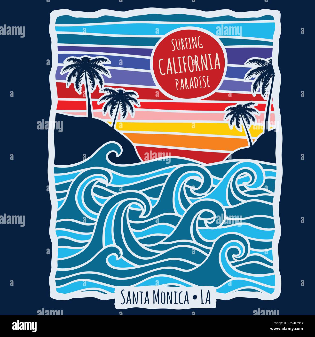 Enjoy beach life. Summer vibes artwork. Surf club design