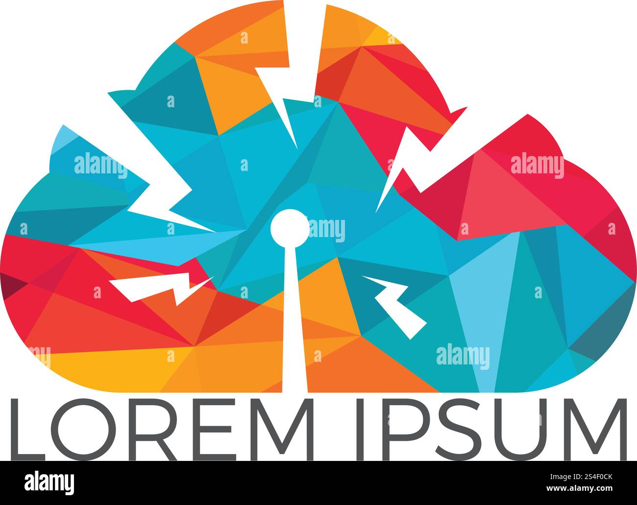 Cloud computing logo design. Database storage services web technology logo. Creative idea concept design Cloud computing vector icon. Stock Vector