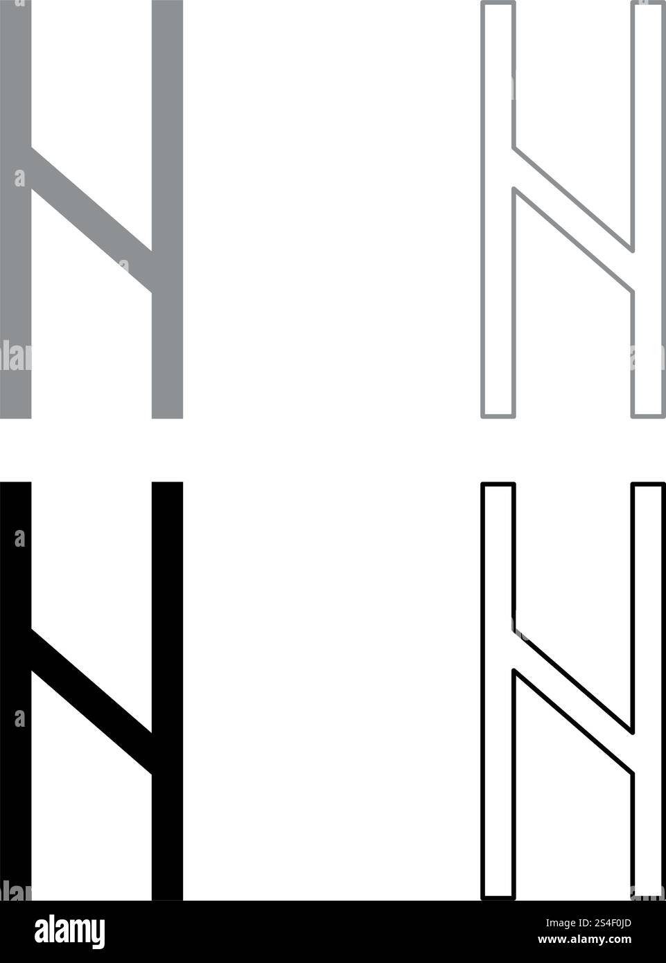 Hagalaz rune Hagall hail havos icon set grey black color vector ...