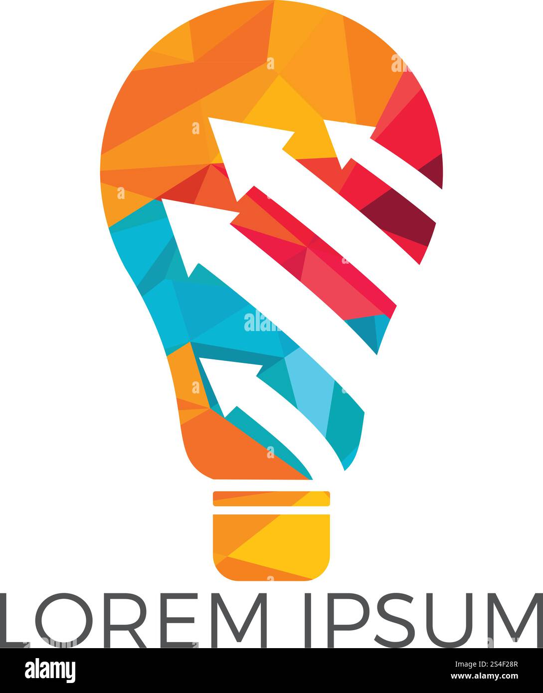 Arrows with light bulb logo concept Stock Vector Image & Art - Alamy