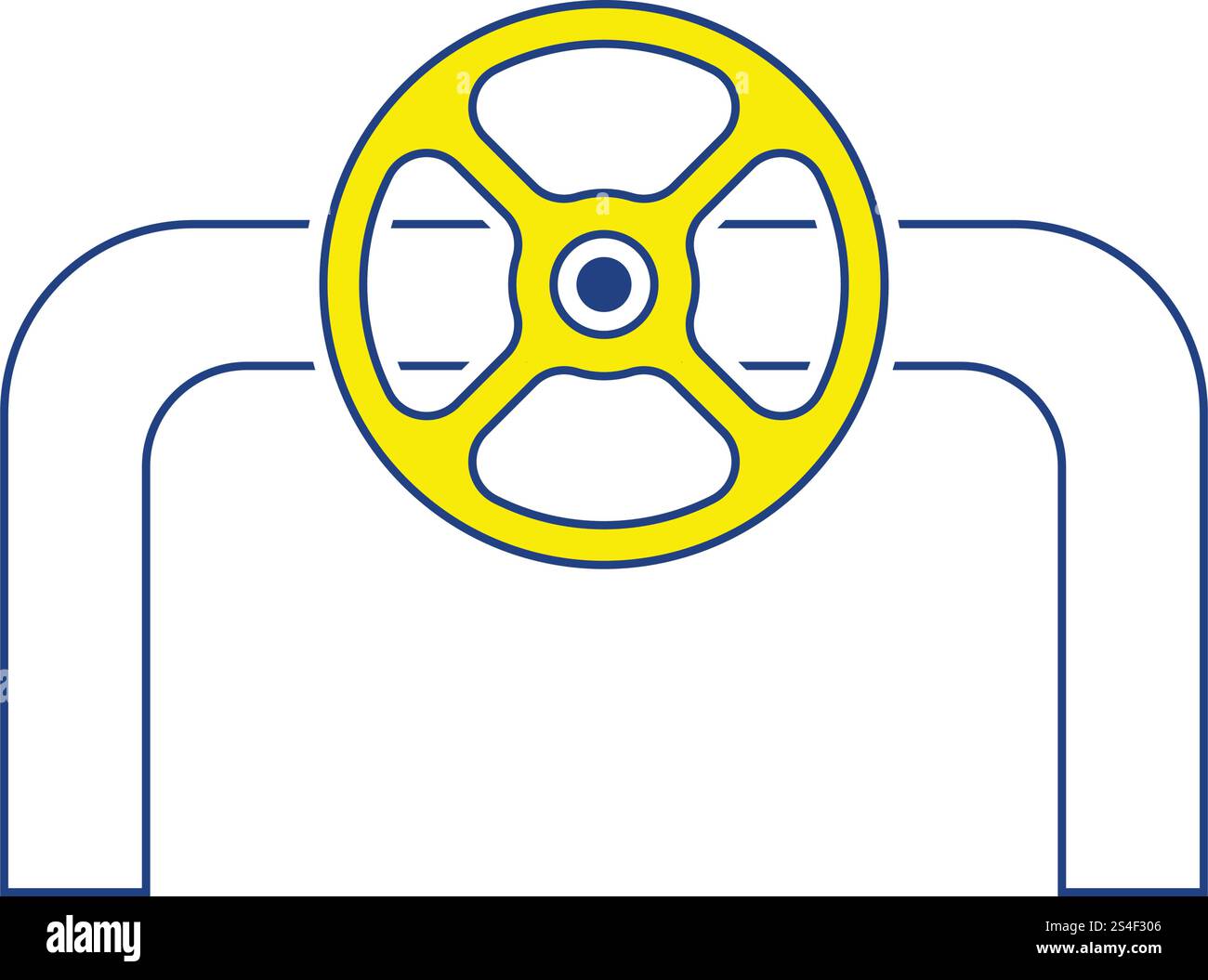 Icon of Pipe with valve. Thin line design. Vector illustration Stock ...
